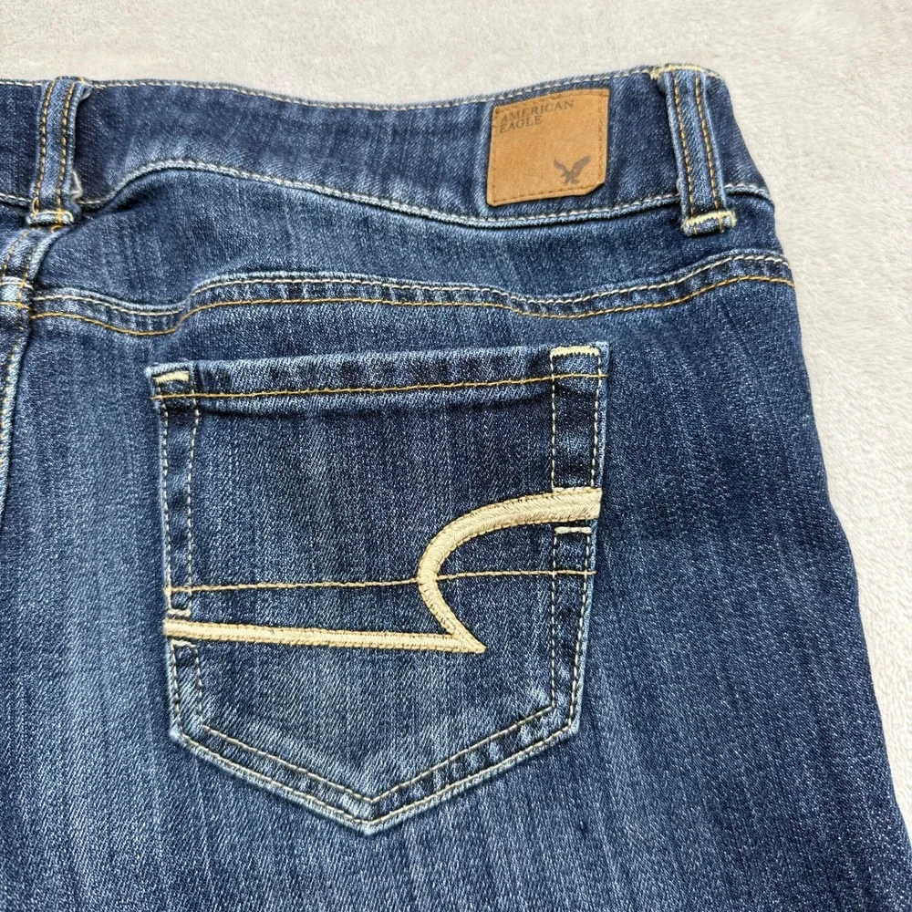 American Eagle Artist Flare Jeans Womens 10 Long Dark ash Denim Boho Retro Y2K